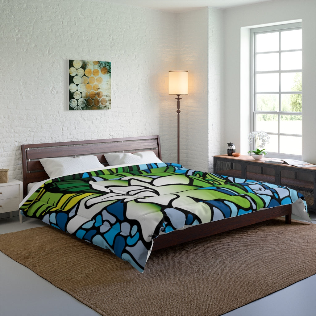 "ʻŌlena" Ocean Blues Comforter