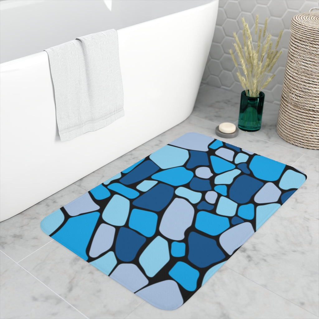 "ʻŌlena" Ocean Blues Memory Foam Bath Mat