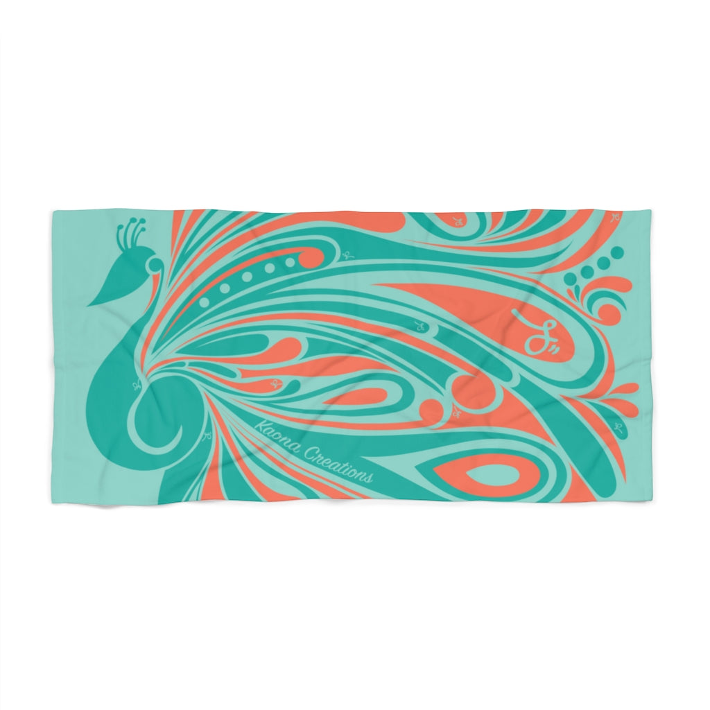 Teal/Orange, Ainahau Design, Beach Towel