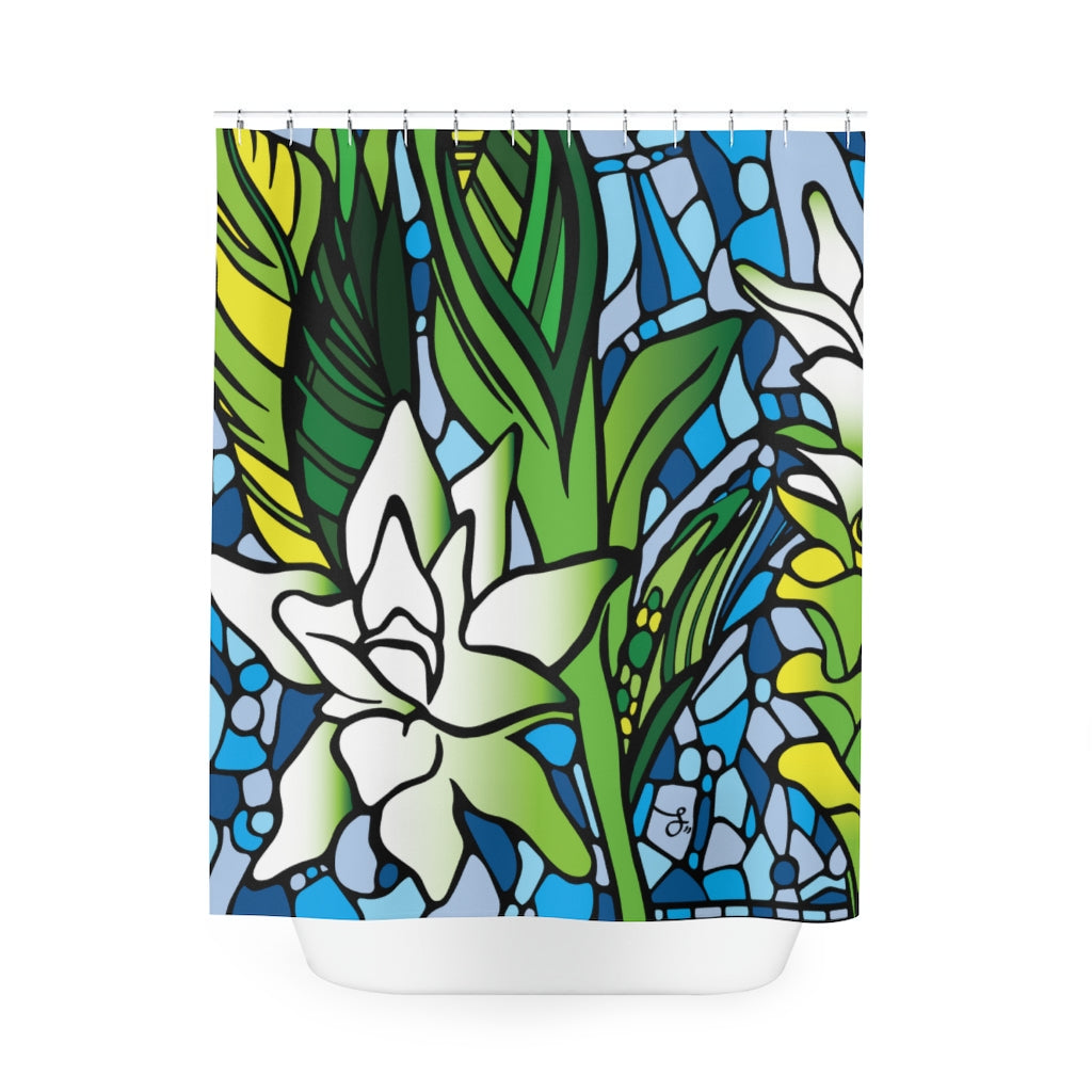 "ʻŌlena" Ocean Blues Shower Curtain