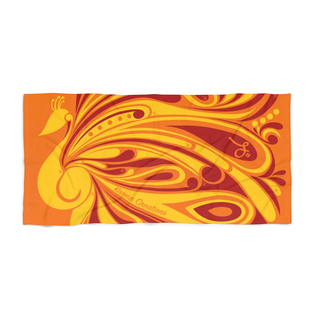 Red/Orange/Yellow, Ainahau Design, Beach Towel