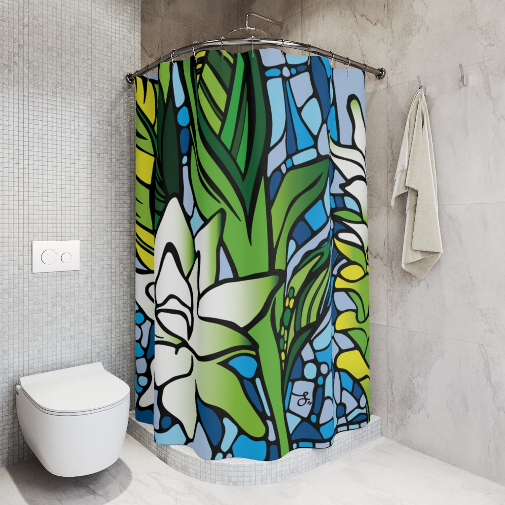 "ʻŌlena" Ocean Blues Shower Curtain