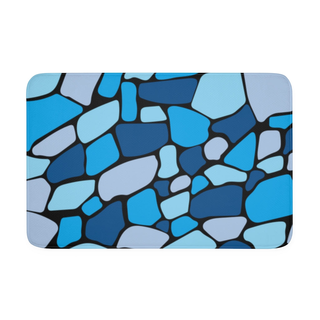 "ʻŌlena" Ocean Blues Memory Foam Bath Mat