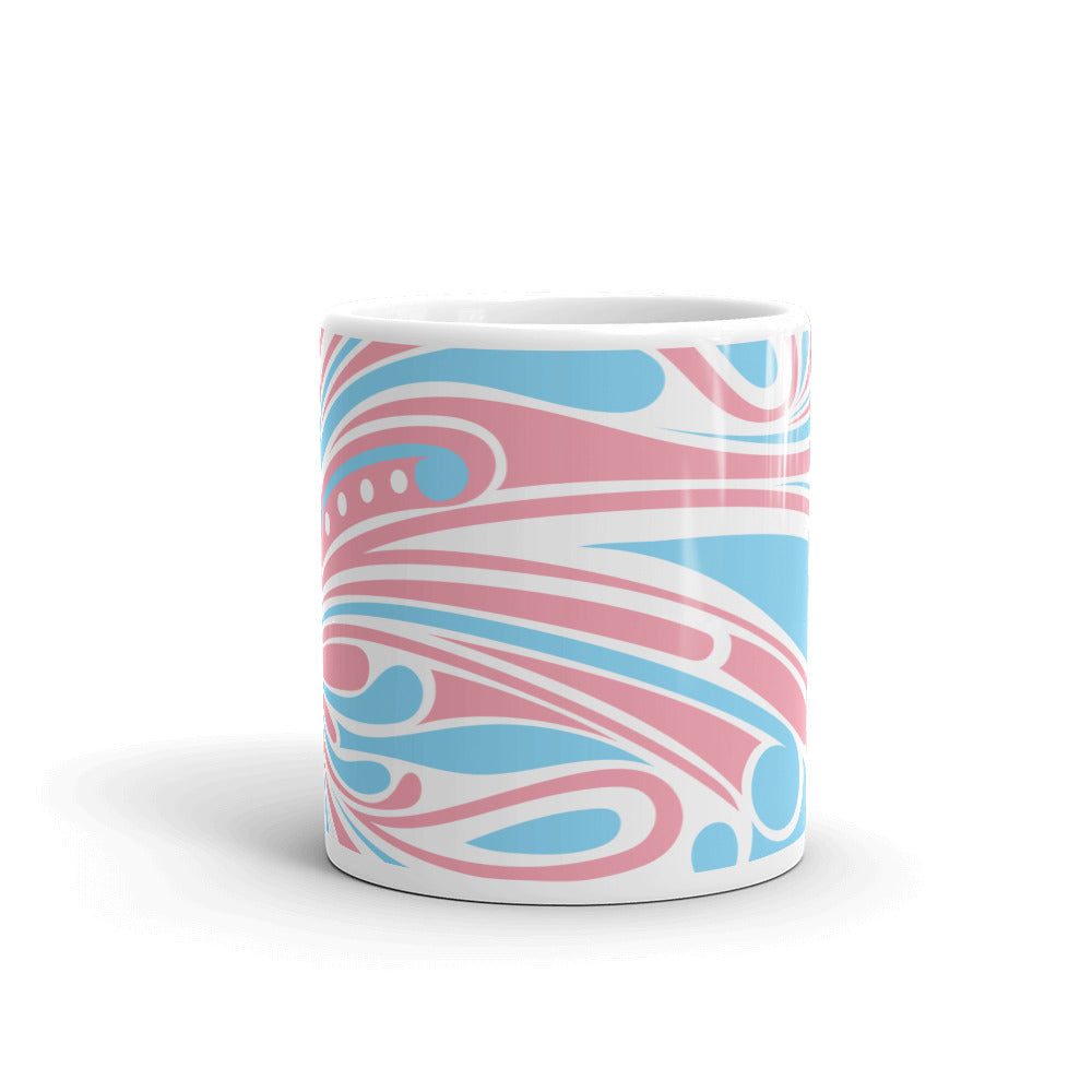 "‘Āinahau" Powder Pink/Blue and White Glossy Mug