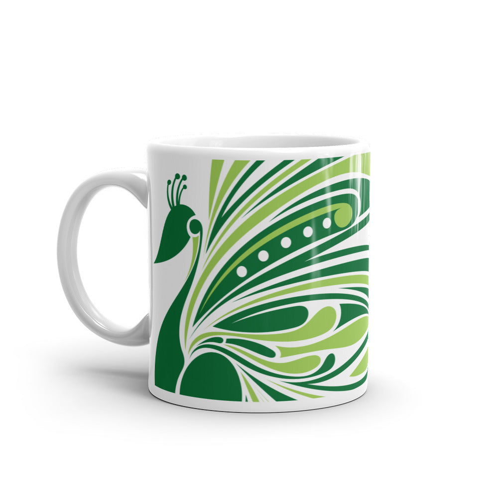 Green/White, Ainahau Print, Ceramic Mug