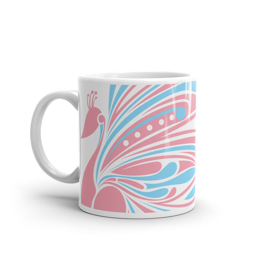 "‘Āinahau" Powder Pink/Blue and White Glossy Mug