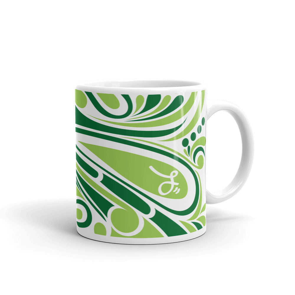 "‘Āinahau" Green/White Glossy Mug