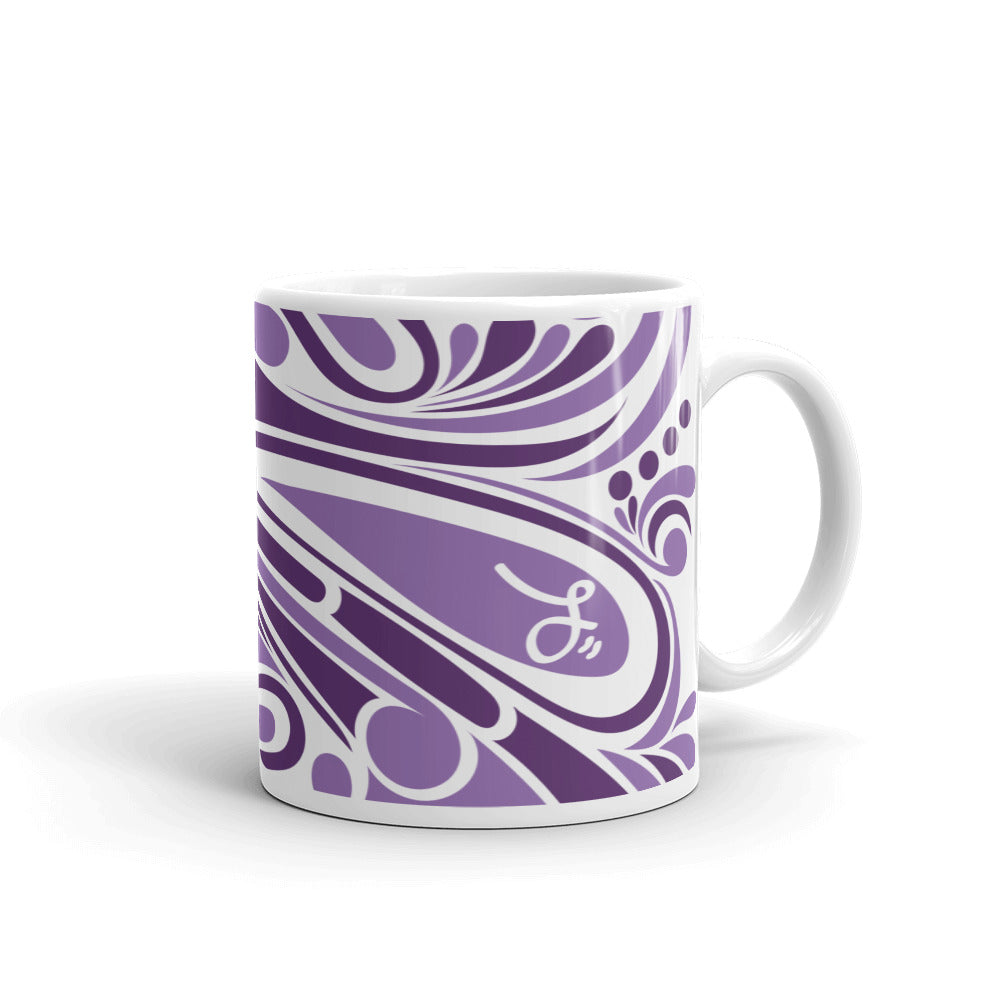 "‘Āinahau" Purple/White Glossy Mug