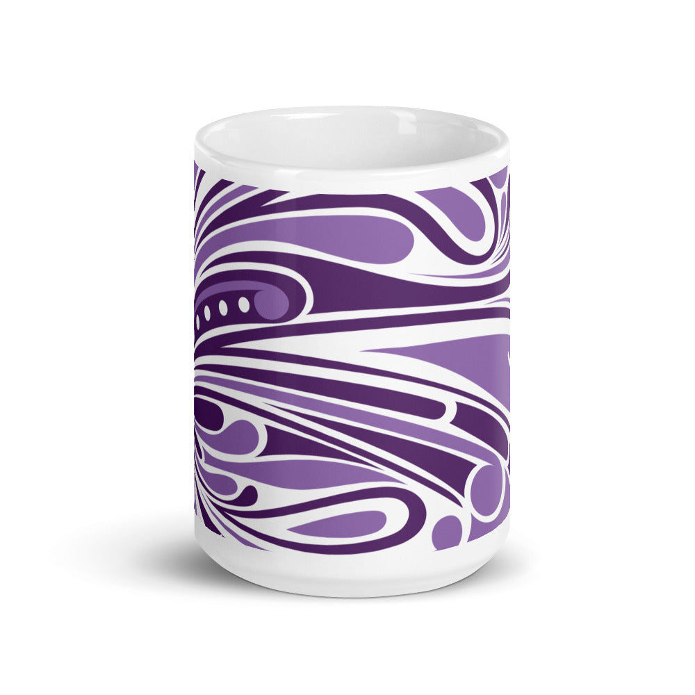 "‘Āinahau" Purple/White Glossy Mug