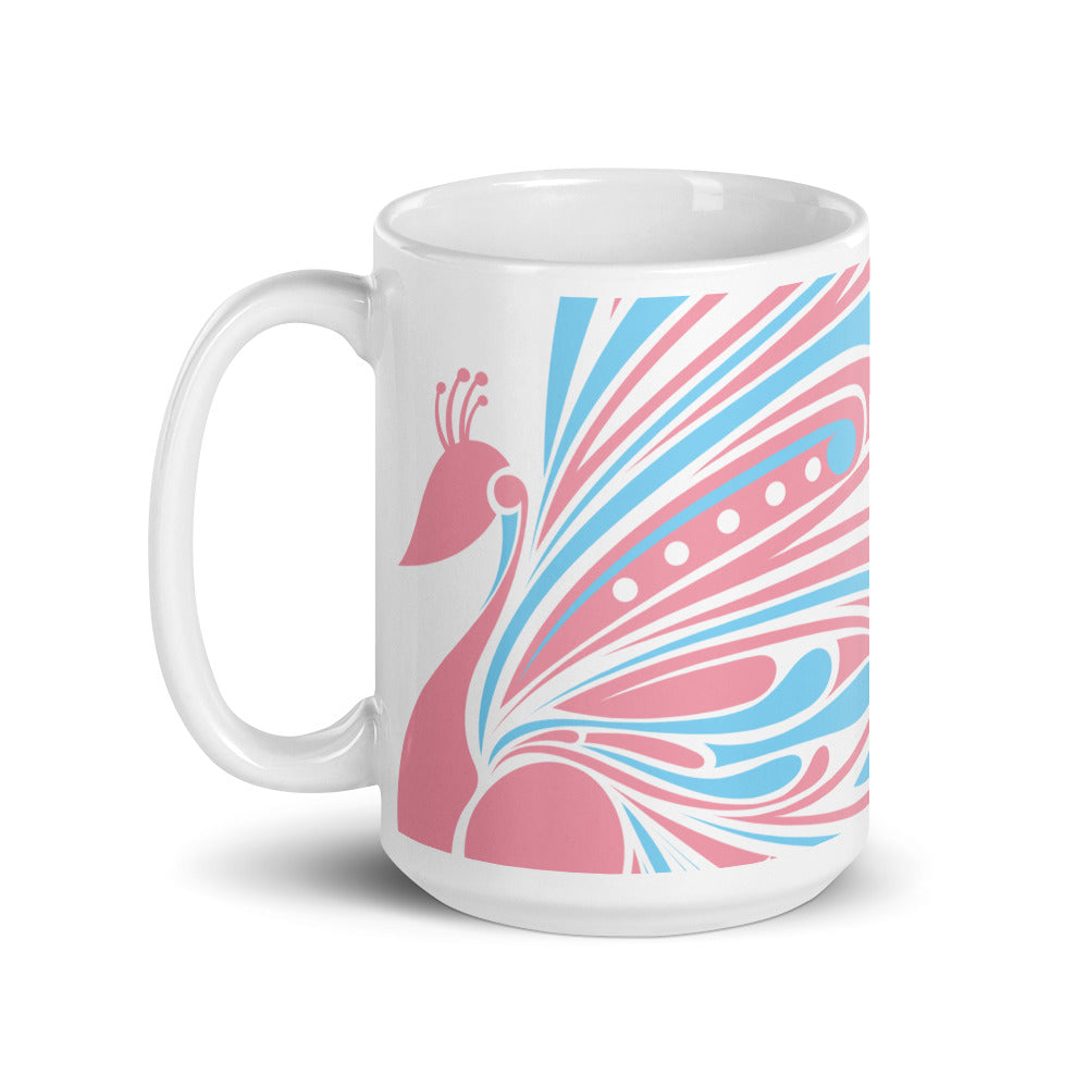 "‘Āinahau" Powder Pink/Blue and White Glossy Mug