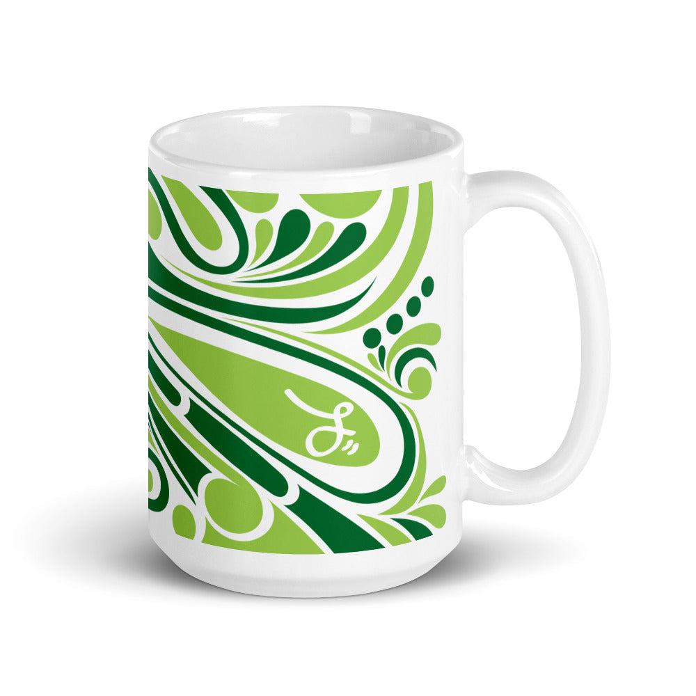 "‘Āinahau" Green/White Glossy Mug