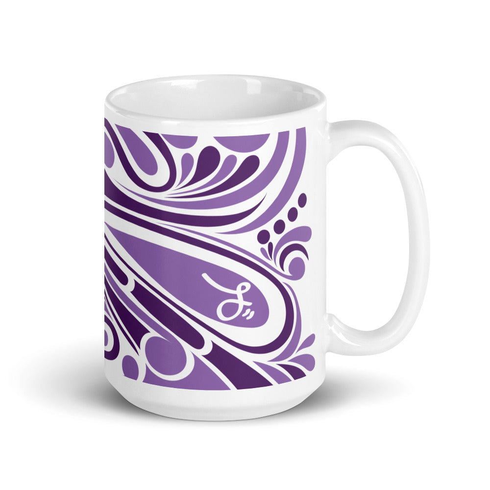 "‘Āinahau" Purple/White Glossy Mug